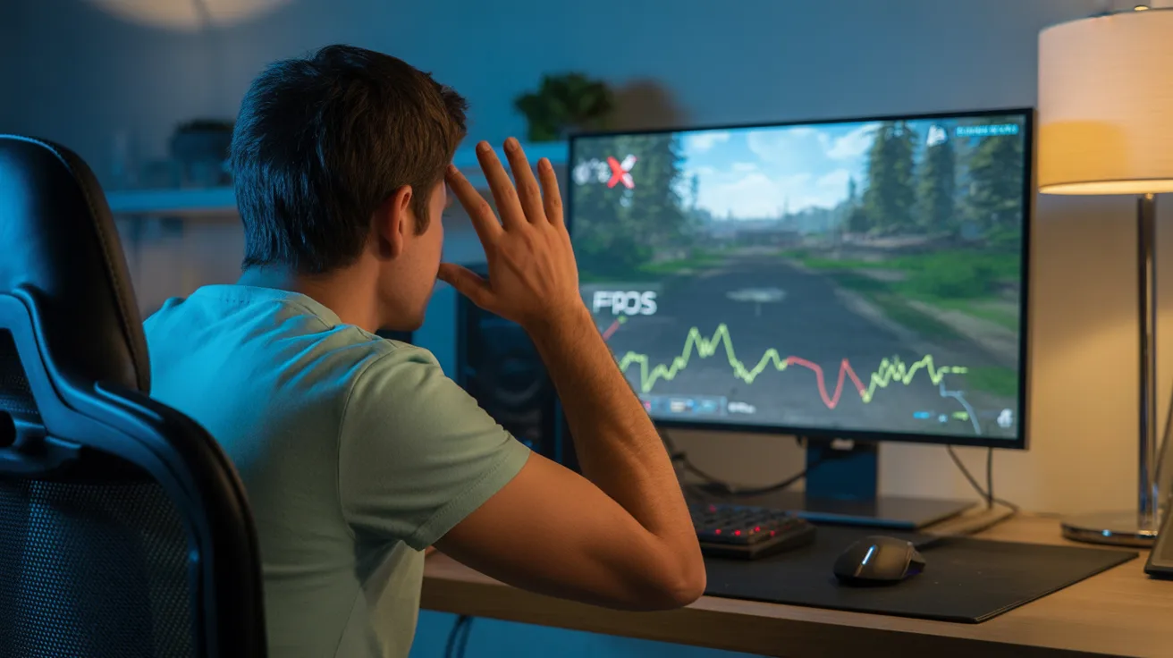 Gamer experiencing lag and FPS drops due to PC bottleneck during gameplay